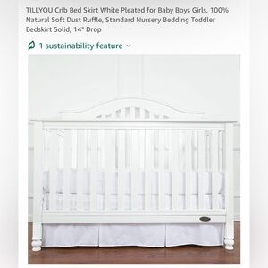 White crib bedskirt